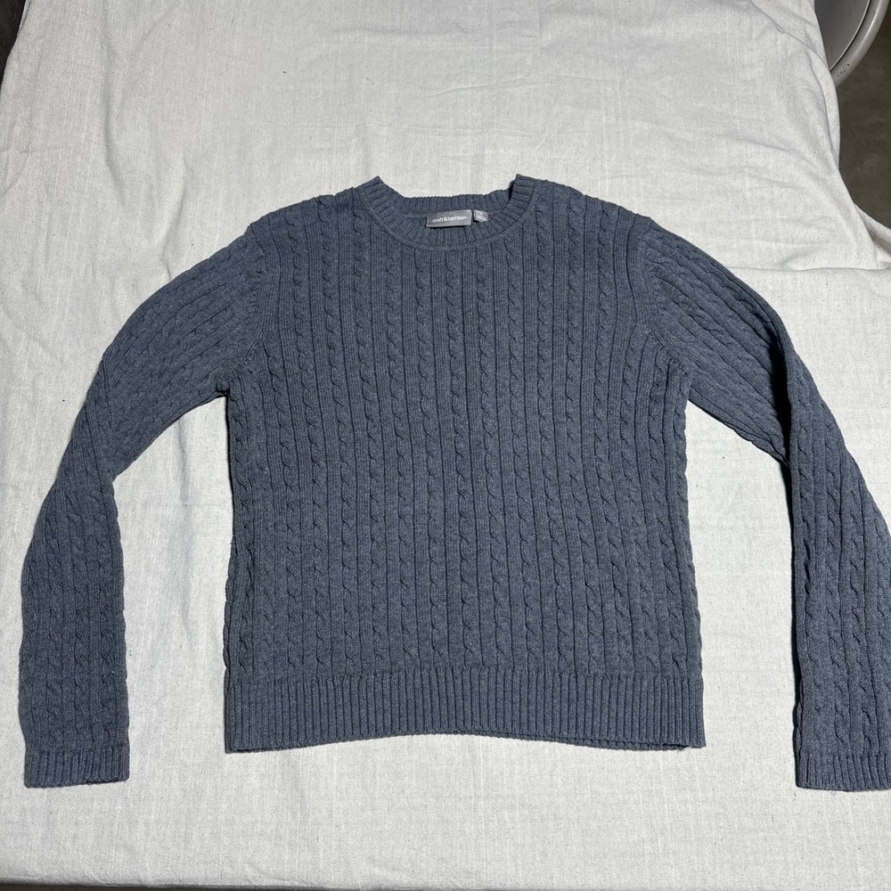 Croft & Barrow Women's Sweater Crew Neck Cable‎ Knit Size Large